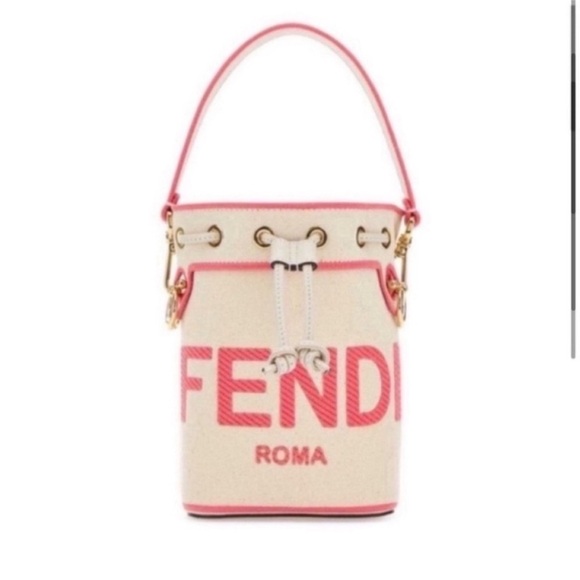 Fendi Handbags - Fendi Women Sand Canvas Mini Mon Tresor Bucket Bag NWT